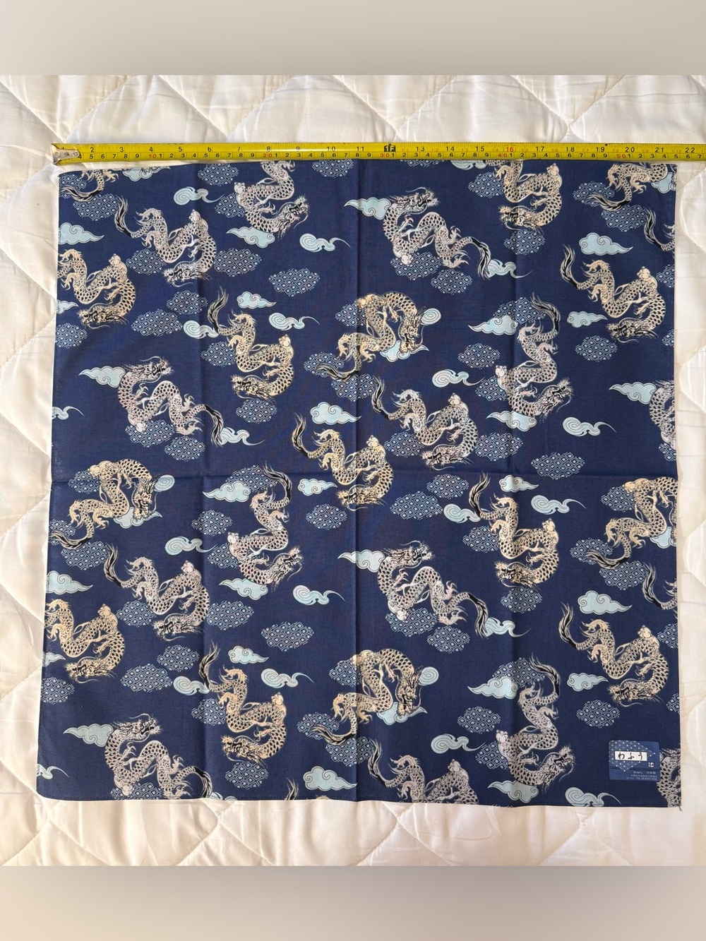 Navy Dragon Print bandana Japanese